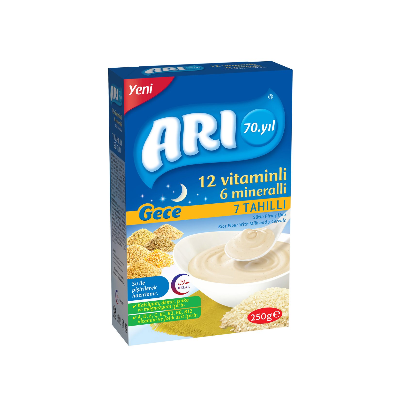 Arı 12 Vit. 6 Min. Sütlü 7Tah.pirinç Unu Gece 250 Gr