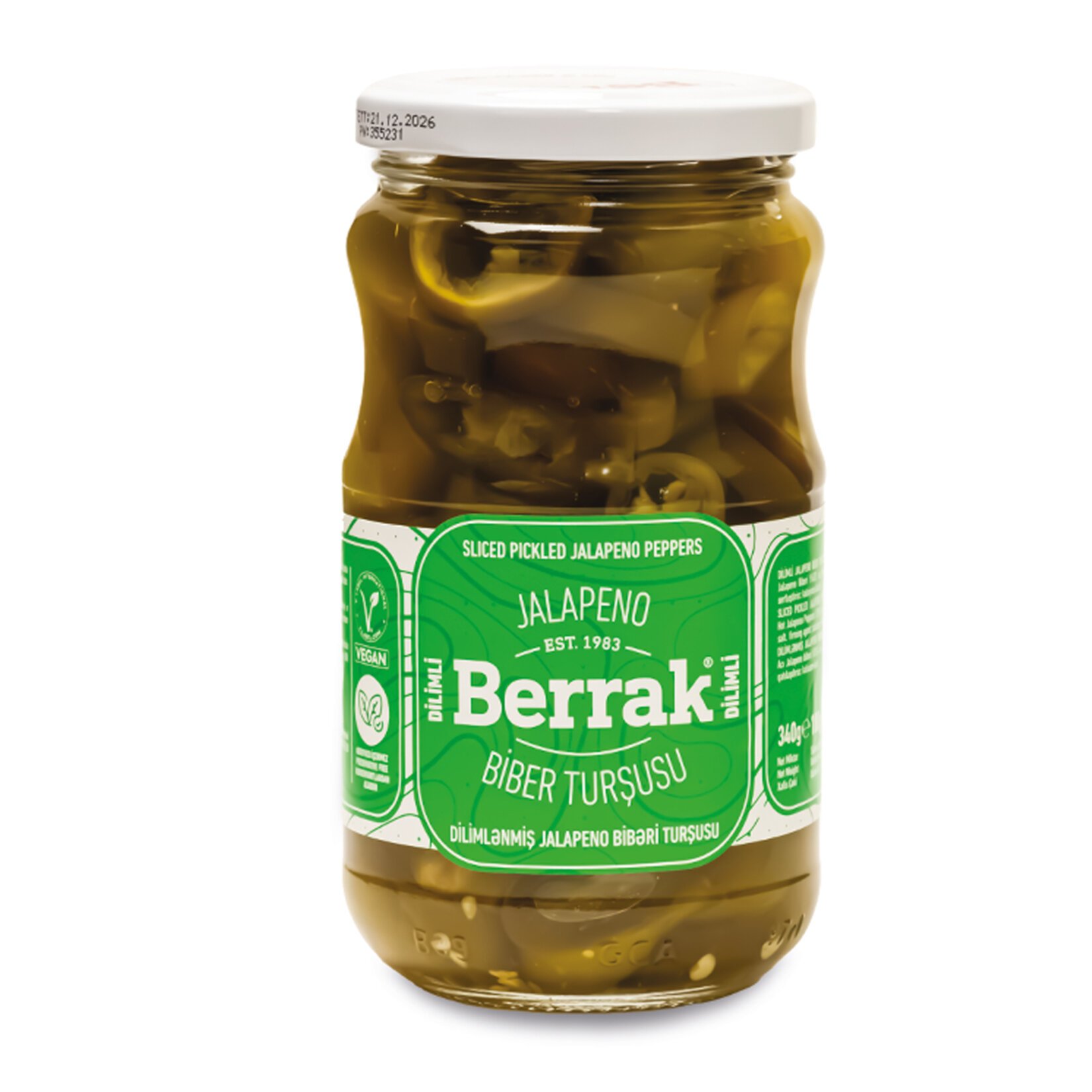 Berrak Jalapeno Acı Biber Turşusu 340 Gr