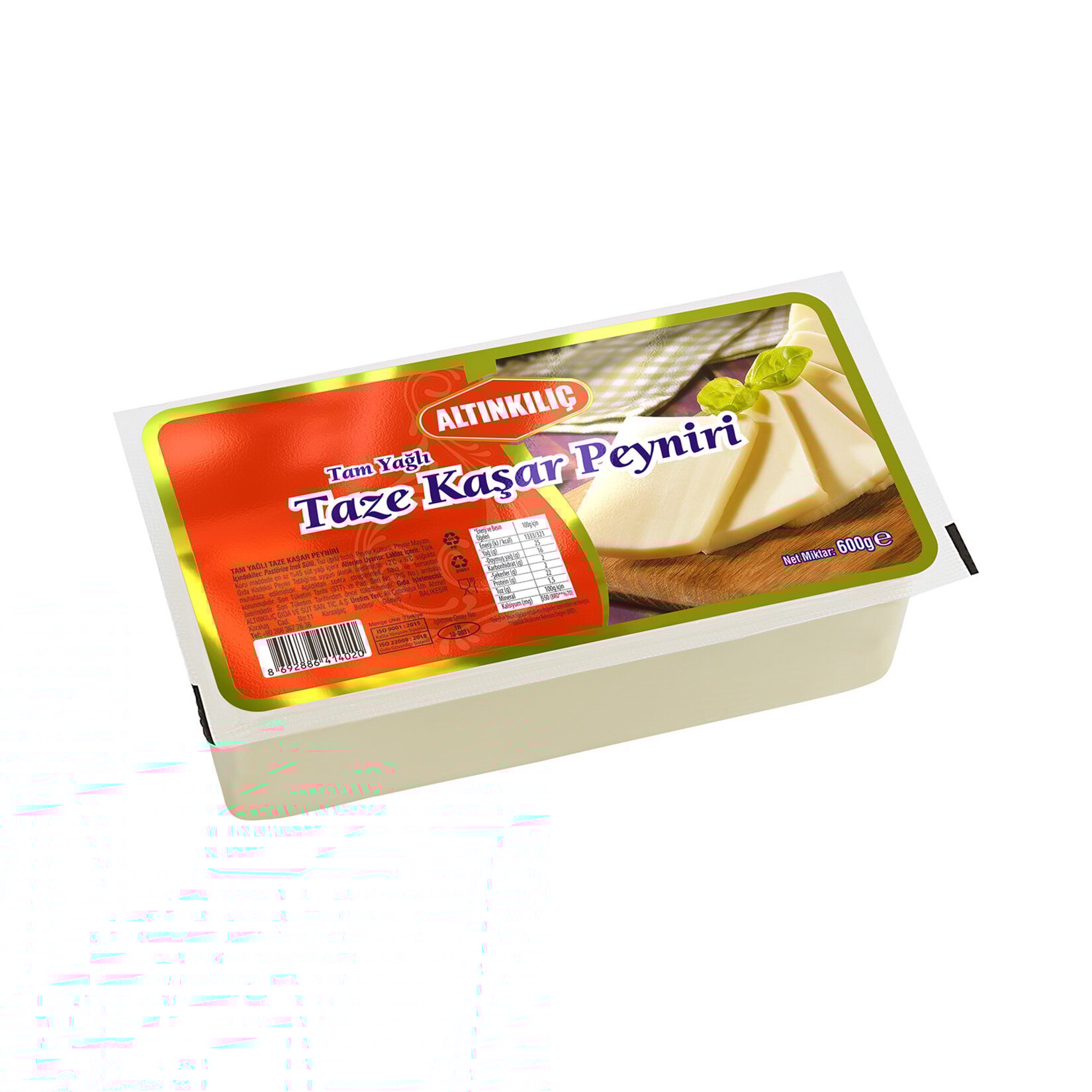 Altınkılıç Tam Yağlı Taze Kaşar 600 G